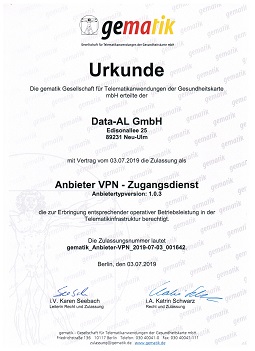 Data-AL Anbieter VPN-Zugangsdienst TI