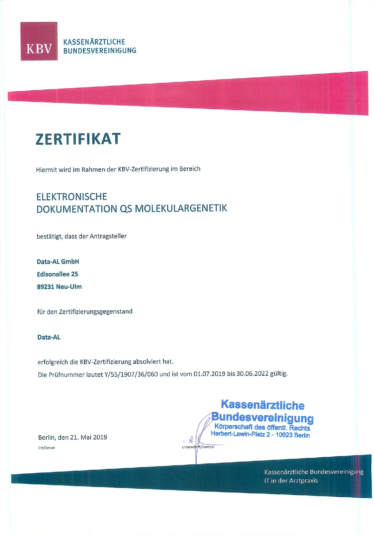 Elektronische Dokumentation QS Molekulargenetik
