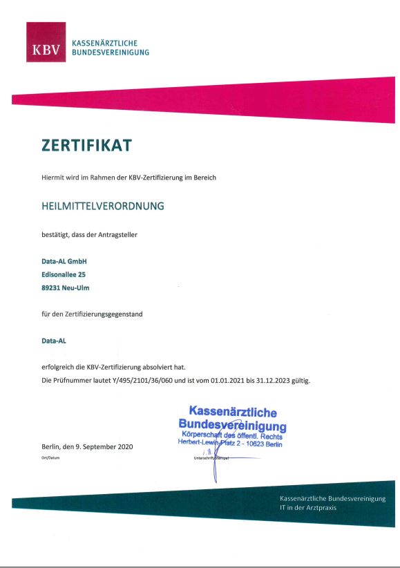 Heilmittelverordnung Zertifikat