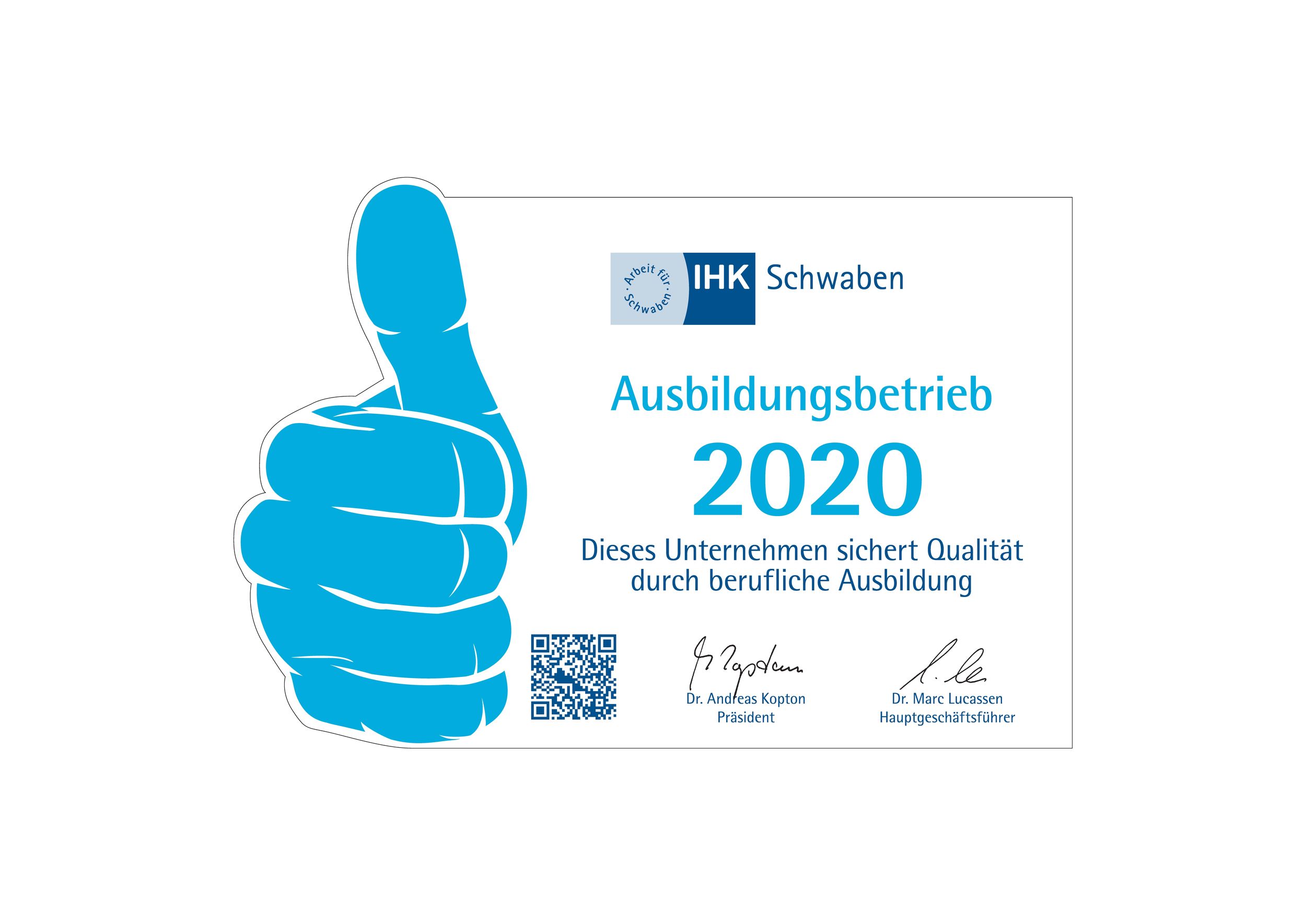 Data-AL ab sofort zertifizierter Ausbildungsbetrieb der IHK Schwaben